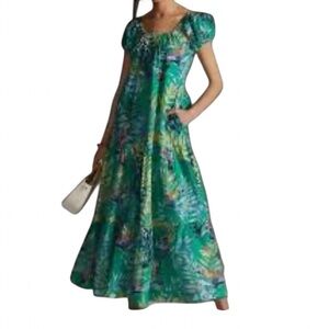 Anthropologie Maeve Tropical Maxi Dress with Pockets M NWOT